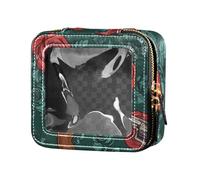 Rossa gotica rosa con metallo trasparente borsa per il trucco per borsa da viaggio borsa da toilette borsa per trucco organizer per volare