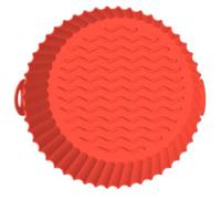Rossa Teglia in Silicone per Friggitrice ad Aria Antiaderente | Rilascio Facile del Cibo, Superficie Liscia, per Cottura Domestica e Uso in Ristorante