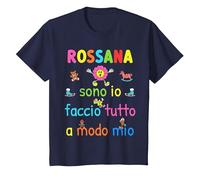 Rossana Sono io Faccio Tutto a Modo Mio Maglietta, Bambini, Navy, 3 Anni