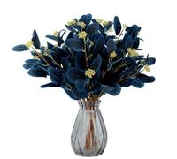 Rosscer 12 steli di eucalipto artificiale, foglie di eucalipto in finta seta da 50,8 cm, con bacche, piante verdi, decorazioni floreali per la casa bohémien, composizioni floreali, vasi per feste e
