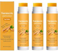 Rossetto alla curcuma, balsamo riparatore naturale per labbra scure, idratante profondo e nutriente, aumenta l'elasticità, lucentezza lucida, per labbra secche, screpolate e opache (3 Pcs)