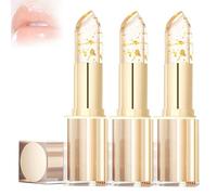 Rossetto che cambia colore a prova di trasferimento, rossetto che cambia colore oro trasparente a prova di trasferimento per le donne, idratazione a lunga durata 24 ore e lucentezza lucida (3 pcs)