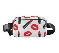 Rossetto Kiss Red Fanny Pack Donne Impermeabile Hip Bag Belt Pouch Carino Viaggio Marsupio Rossetto Rosso 20,3 x 13,5 x 5,8 cm, Divertente Carino, Rossetto Bacio Rosso, 20,3 x 13,5 x 5,8 cm