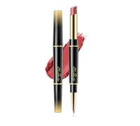 Rossetto & Matita Labbra 2 in 1 Doppia Punta, Waterproof Opaco Lunga Durata No Transfer, Matita Labbra Automatica Retrattile Duo, Stick Solo Nude (2g, 6 Tonalità) (#10)