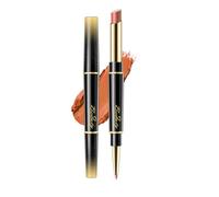 Rossetto & Matita Labbra 2 in 1 Doppia Punta, Waterproof Opaco Lunga Durata No Transfer, Matita Labbra Automatica Retrattile Duo, Stick Solo Nude (2g, 6 Tonalità) (#11)