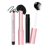 Rossetto nero, matita per labbra e lucidalabbra, set da 3 pezzi, kit opaco con confezione impermeabile di lunga durata 24 ore, regalo per Halloween trucco.