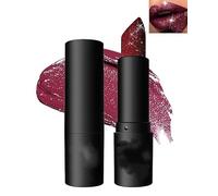 Rossetto opaco glitterato Black Diamond, rossetto glitterato a lunga tenuta, impermeabile e anti-sbavature, perfetto per look gotici da festa di Halloween e cosplay