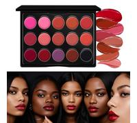 Rossetto pallet, impermeabile opaco finitura, 3,21 in 15 Color Lip Set, formula leggera Blendable, Nourishing Makeup for Smooth Lips, Incontri, Travel, Party Look