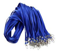 ROSSHINE 100 cordini blu per collo, cordino da collo in nylon per chiavi, carte d'identità, targhette, porta badge con gancio girevole, ideale per personale, studenti, medici, visitatori