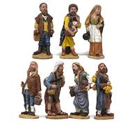 Rossi Rosa Pastori per Presepe Statuine Semplici in resina da 10 cm 7 Personaggi