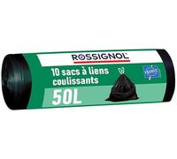 ROSSIGNOL BAGY Sacchi Spazzatura, 85% polietilene di Cui 50% Minimo di materie vegetali rinnovabili / 15% additivo e Miscelatore, Nero, Unica