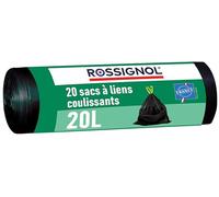 ROSSIGNOL BAGY Sacchi Spazzatura, 85% polietilene di Cui 50% Minimo di materie vegetali rinnovabili / 15% additivo e Miscelatore, Nero, Unica
