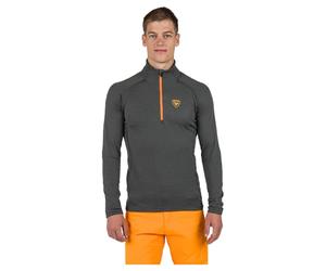 Rossignol Blackside - Maglia intermedia in pile con mezza zip da uomo, colore: grigio onice, S, Grigio Onice, Small