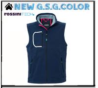 ROSSINI GILET DA UOMO GIUBBETTO SOFTSHELL CERNIERA E TASCHINO AL PETTO