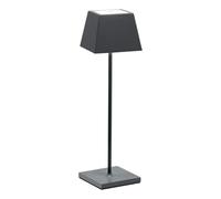 ROSSINI Siesta Lampada a Led da Tavolo Portatile Senza Fili Ricaricabile con USB Touch Dimmerabile IP54 Uso Interno/Esterno H.37cm 2,2watt Luce Calda 2700K 200lm 9 ore di Autonomia (Grigio)
