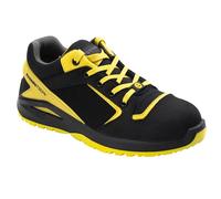Rossini Tech - Scarpe Antinfortunistiche da Lavoro Olympia Unisex Uomo Donna, Pelle Effetto Nabuk, Sistema R-Fresh, Puntale in Fibra di Vetro, Colore Nero Giallo (40)