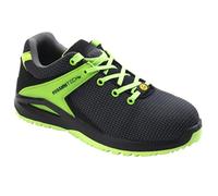 Rossini Tech - Scarpe Antinfortunistiche da Lavoro Saslong Green Unisex Uomo Donna, Tessuto R-Tech, Sistema R-Fresh, Puntale in Fibra di Vetro, Colore Nero Verde Fluo (35)