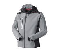Rossini Trading Giubbotto Softshell Smarty HH638 da Lavoro Uomo Donna Misto Poliestere Chiusura Centrale con Cerniera Antipioggia Cappuccio Staccabile Foto per Cuffie Taschino al Petto Grigio (XXL)