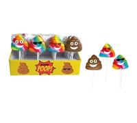Rossini's Lecca Lecca Lolli Poop Gusto Frutta Divertenti e Colorati Ideali per Scherzi Party e Feste da Compleanno Espositore da 24 Lecca Lecca da 30gr