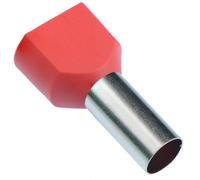 Rosso 10mm Doppio Estremità Cavo Boccola IN Ottone - Confezione Di 100