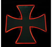 Rosso 12-24V LED 46 CM Specchio Croce Maltese Interno Firmare Neon Luce per