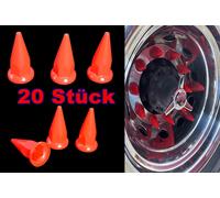ROSSO 20 x 32 mm plastica punte sfera ruota dado ruota viti copri pneumatici