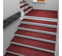 Rosso,25x80cm,4Pcs Antiscivolo per Tappeti Gradini Scala,Antiscivolo per Tappeti Gradini Scala Interne ed Esterne,Copri Gradini per Scala Marmo,Fondo in Gomma Antiscivolo