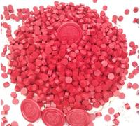 Rosso 300 pezzi di cera sigillante, set di perline di cera sigillante ottagonale per sigilli di cera per inviti, biglietti, buste, pacchetti di vino, involucri regalo (rosso)