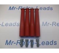 Rosso Accensione Spina Gomma Stivali & Terminali X 4 Set Completo Kit Auto 4 X