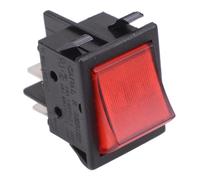 Rosso Acceso-Spento 22x30mm Rettangolo Interruttore a Bilanciere Dpst 16A 250VAC