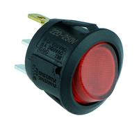 Rosso Acceso-Spento Illuminato Interruttore a Bilanciere Rotondo Spst 230V 10A