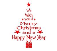 Rosso Albero Di Natale Lettere Adesivi Murali Citazione Albero Di Natale Bastone Parete Art Decalcomania Della Parete Home Room Decor Wall Sticker DIY Giardino Strumenti A Mano Stabile E