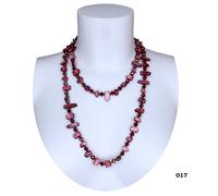 Marrone Collana Madreperla Cristallo, Pietre Dure Filo Lungo Donna 110cm M/07