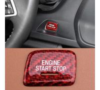 Rosso Auto Fibra di Carbonio Keyless Motore Start Stop Pulsante Profilo
