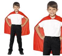 Rosso Bambini Mantella Costume Supereroe Bambini Accessorio Taglia Unica