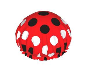 Rosso bianco a pois Stampa Cuffia da doccia Cuffia da bagno Elastica Riutilizzabile Doccia Capelli Cap Doppio Strato