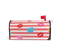 Rosso Bianco A Strisce Cuore Labbro Estate Decorativo Casella Postale Coperture per la Primavera Unico Estate Casella Postale copre Magnetico Dimensione Standard Cover para Bu