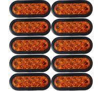 Rosso/Bianco/ Ambra 6 " Ovale 10 LED Rimorchio Stop Giro Coda Luce Kit Pallini