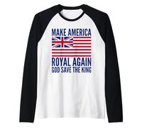 Rosso Bianco Blu Royal American British Flag Vector Maglia con Maniche Raglan