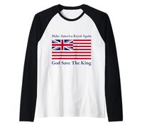 Rosso Bianco Blu Royal American British Flag Vector Maglia con Maniche Raglan