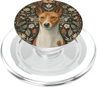 Rosso Bianco Cane Basenji Stile William Morris PopSockets PopGrip per MagSafe