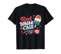 Rosso Bianco e Freddo Retro Patriottico 4 luglio Grafica Maglietta