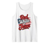 Rosso, Bianco E Gesù Cristiani Patriottici Canotta