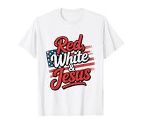 Rosso, Bianco E Gesù Cristiani Patriottici Maglietta