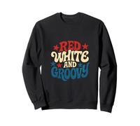 Rosso Bianco e Groovy 70s Vintage Style USA 4 luglio Felpa