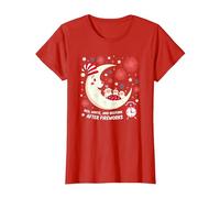 Rosso, bianco e prima di andare a letto dopo i fuochi Maglietta, Donna, Rosso, XS