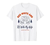 Rosso Bianco E RV Notti Vintage Camper Art Maglietta
