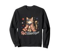 Rosso, Bianco & Meow Cat Kitty Elezioni politiche Patriottica Felpa
