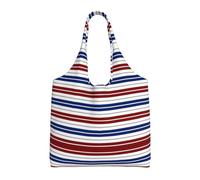 Rosso Blu Bianco Strisce Grigio Stampa Canvas Tote Borse per le Donne Borsa della spesa Riutilizzabile Grande Palestra Panno di Tela Pouchportable Shopping Bag