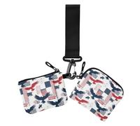Rosso Blu Big Bird Portafogli da donna Custodie per carte di credito di grande capacità Custodia a portafoglio con tasca con cerniera per signora 2 pezzi, rosso blu grande uccello, 1 size, Stampa